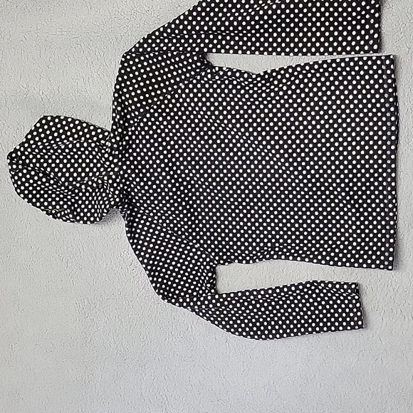 Sold The North Face Fleece Girls Large 14-16 Black White Polka-dot Full Zip - Picture 9 of 12